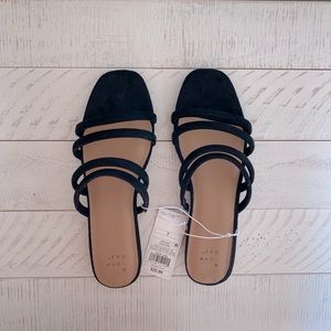NWT brand new A New Day Sophia black strappy flat sandals target